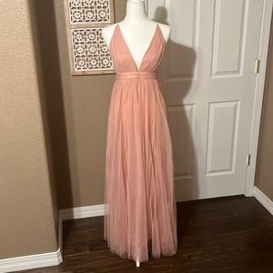 Pink v neck dress